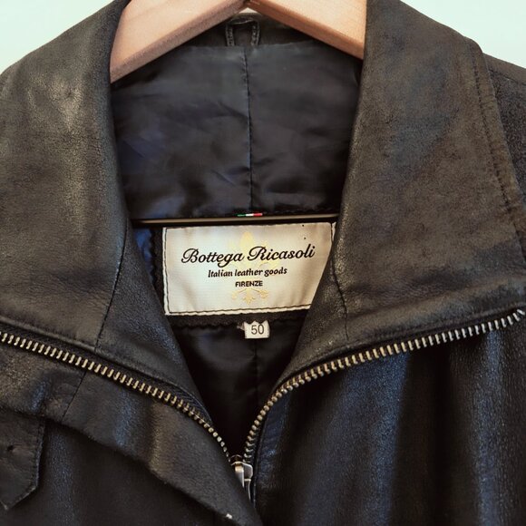 Bottega Ricasoli Dark Blue Sheep Leather Jacket - Picture 2 of 7